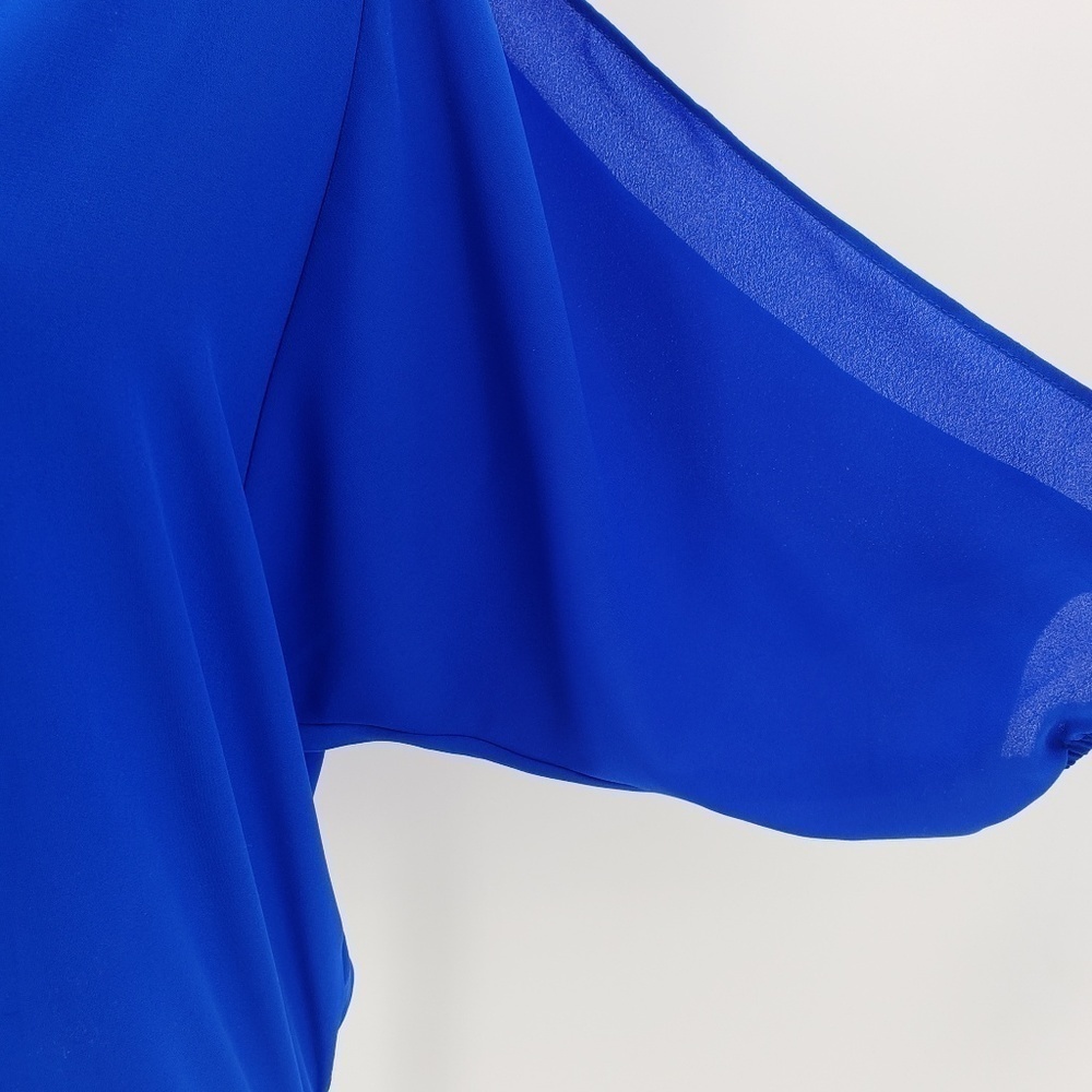 XOXO Royal Blue & Silver Blouse Top Small - Picture 3 of 8